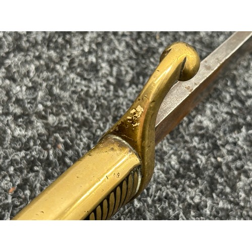 2166 - French Hanger Sword with curved single edged blade 560mm in length, German made marked 