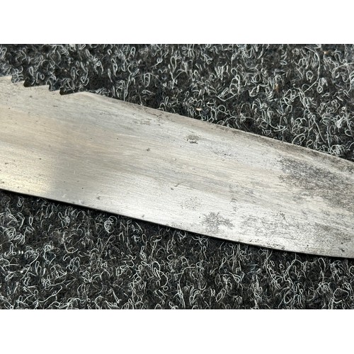 2167 - Swiss Short Sword with single edged blade with Saw Back upper edge, 510mm in length. Maker marked 