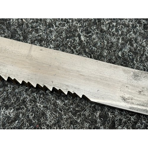 2167 - Swiss Short Sword with single edged blade with Saw Back upper edge, 510mm in length. Maker marked 