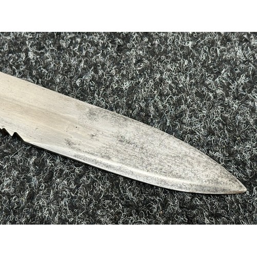 2167 - Swiss Short Sword with single edged blade with Saw Back upper edge, 510mm in length. Maker marked 