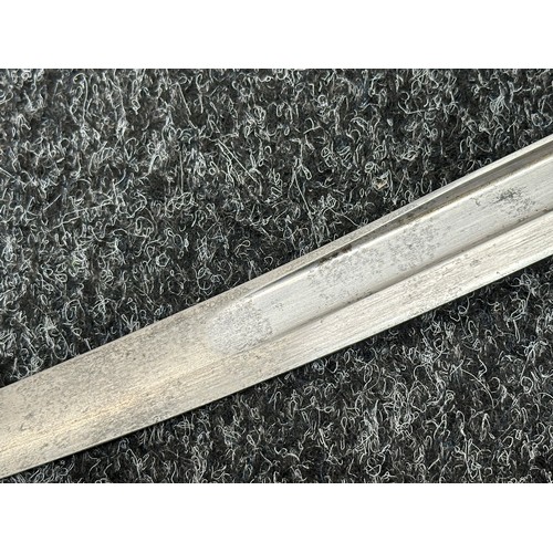 2170 - French 1866 Pattern Chassepot Bayonet with fullered single edged blade 575mm in length, maker marked... 