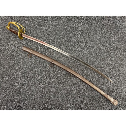 2172 - U.S. Civil War Model 1860 Light Cavalry Sword with curved fullered blade, maker marked 