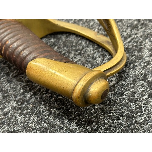 2172 - U.S. Civil War Model 1860 Light Cavalry Sword with curved fullered blade, maker marked 