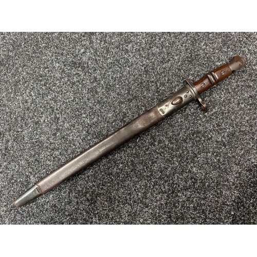 2185 - WW1 British P13 Bayonet with single edged fullered blade 427mm in length, marked 1913 plus maker mar... 