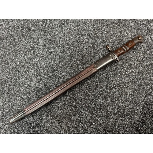 2185 - WW1 British P13 Bayonet with single edged fullered blade 427mm in length, marked 1913 plus maker mar... 