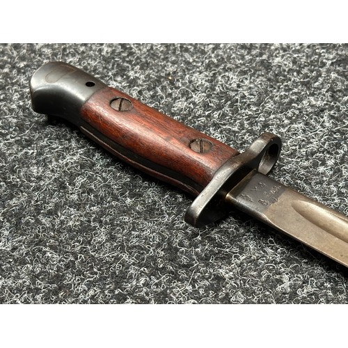 2192 - WW1 British 1907 Pattern Bayonet with fullered single edged blade 432mm long blade, maker marked and... 