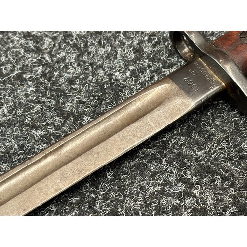 2192 - WW1 British 1907 Pattern Bayonet with fullered single edged blade 432mm long blade, maker marked and... 