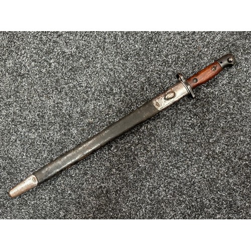 2192 - WW1 British 1907 Pattern Bayonet with fullered single edged blade 432mm long blade, maker marked and... 