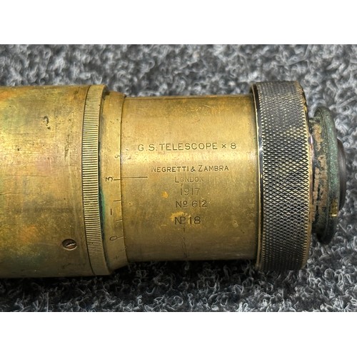 2193 - WW1 British GS Telescope x 8, dated 1917 and maker marked 