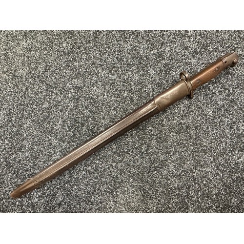 2194 - WW1 British 1907 Pattern Bayonet with fullered single edge blade 430mm in length, maker marked and d... 