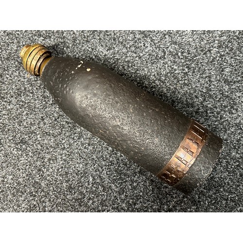 2195 - WW1 British 4.5 inch Howitzer Shell with fuze. INERT & FFE. 
Provenance: The private collection of B... 