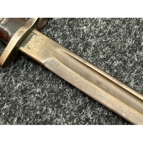 2202 - WW1 British 1907 Pattern Bayonet with single edged fullered blade 432mm in length, maker marked 