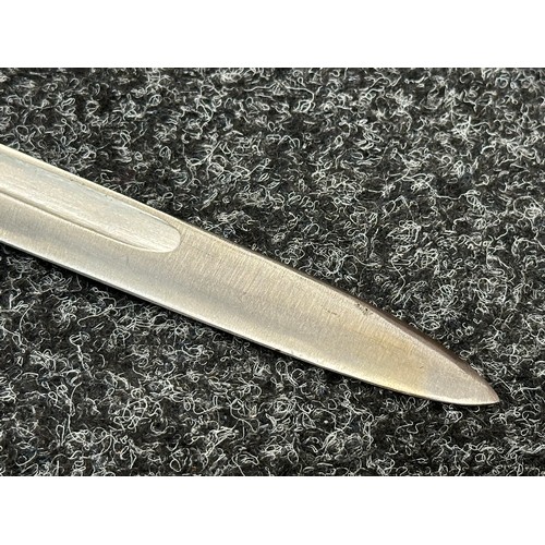 2210 - Finnish M28 Civil Guard Bayonet with single edged fullered blade 300mm in length, maker marked 