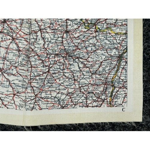 2211 - WW2 British RAF Silk Escape Map of France double sided code letter C/D.