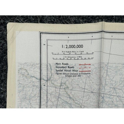 2211 - WW2 British RAF Silk Escape Map of France double sided code letter C/D.