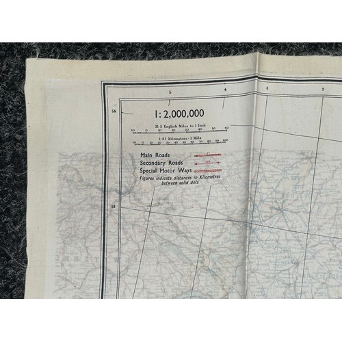 2212 - WW2 British RAF Silk Escape Map of France double sided code letter C/D.