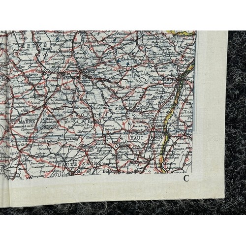 2213 - WW2 British RAF Silk Escape Map of France double sided code letter C/D.