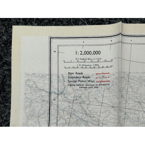 2213 - WW2 British RAF Silk Escape Map of France double sided code letter C/D.