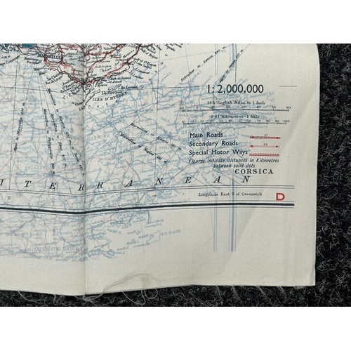 2214 - WW2 British RAF Silk Escape Map of France double sided code letter C/D.