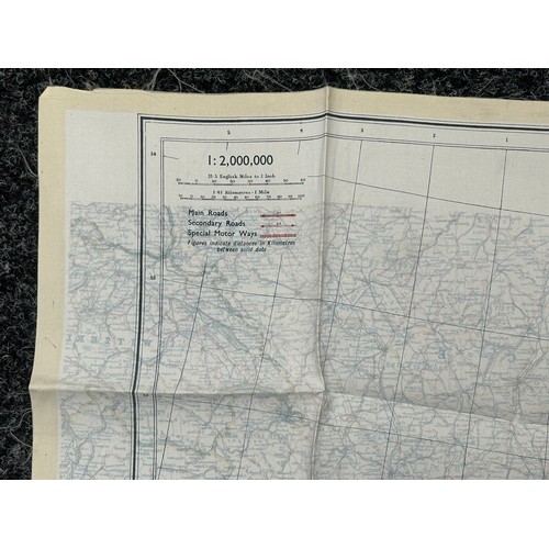 2214 - WW2 British RAF Silk Escape Map of France double sided code letter C/D.