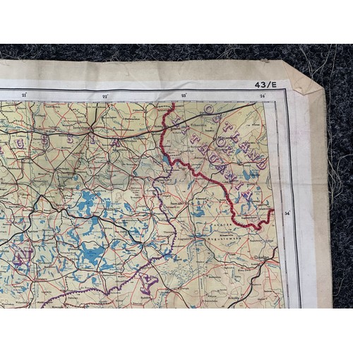 2220 - WW2 British Escape and Evasion Silk Map Sheet 43E / 43F. Double sided in colour covering Germany and... 