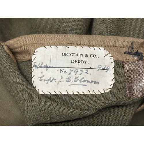 2224 - WW2 British Officers Service Dress Jacket, with General Service Kings Crown buttons, Captains rank p... 