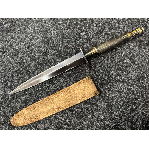 2231 - WW2 British 2nd Pattern Fairbairn - Sykes Fighting Knife. Private purchase example with unmarked blu... 