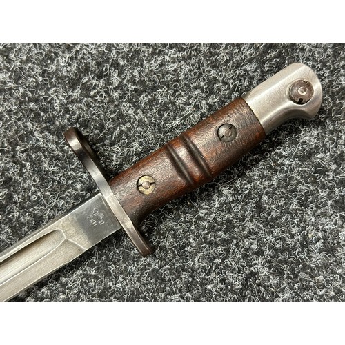 2235 - WW2 British Home Guard Issue US Contract P13 Bayonet with single edged fullered blade 430mm in lengt... 