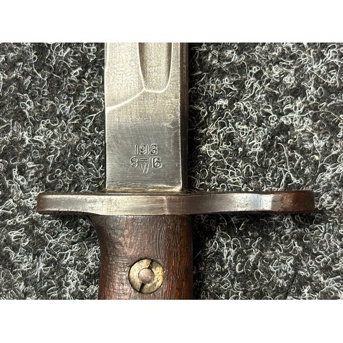 2235 - WW2 British Home Guard Issue US Contract P13 Bayonet with single edged fullered blade 430mm in lengt... 