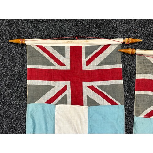 2236 - Union Flag Pennants with lower halves divided Blue/White/Blue. Screen printed Union Flag with lower ... 