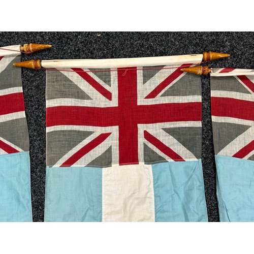 2236 - Union Flag Pennants with lower halves divided Blue/White/Blue. Screen printed Union Flag with lower ... 