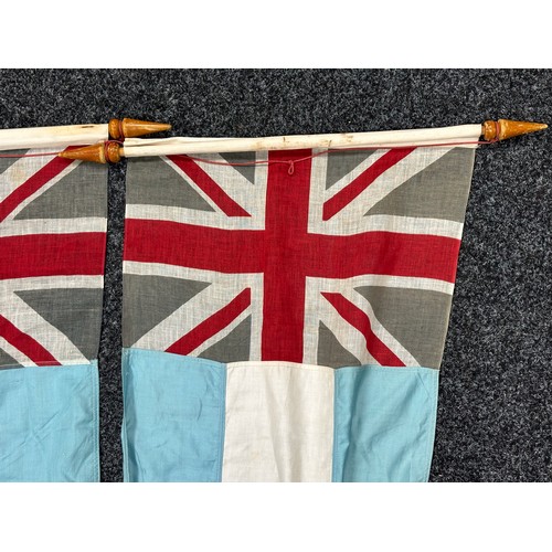 2236 - Union Flag Pennants with lower halves divided Blue/White/Blue. Screen printed Union Flag with lower ... 