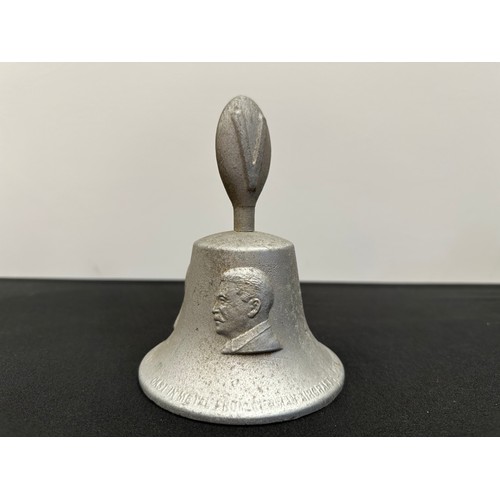 2243 - WW2 British RAF Benevolent Fund Hand Bell cast in metal alloy from German Aircraft shot down over Br... 