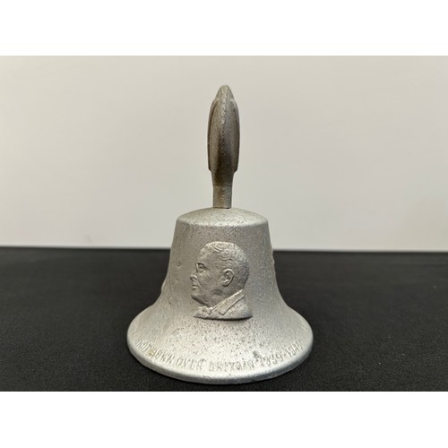 2243 - WW2 British RAF Benevolent Fund Hand Bell cast in metal alloy from German Aircraft shot down over Br... 