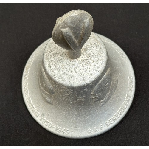 2243 - WW2 British RAF Benevolent Fund Hand Bell cast in metal alloy from German Aircraft shot down over Br... 