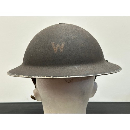 2247 - WW2 British Home Front ARP Wardens Steel Helmet. Complete with size 6 3/4 liner which is maker marke... 