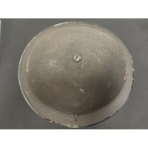 2247 - WW2 British Home Front ARP Wardens Steel Helmet. Complete with size 6 3/4 liner which is maker marke... 