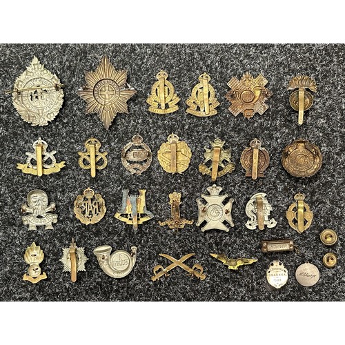 2249 - WW2 British Cap badges to include: South Staffs, Staffordshire Yeomanry, Notts & Derbys, RTR, Tank C... 