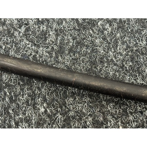 2253 - Indian Army 5th Gurhka Rifles Swagger Stick. Nickle Silver cap with insignia. Black leather covered ... 