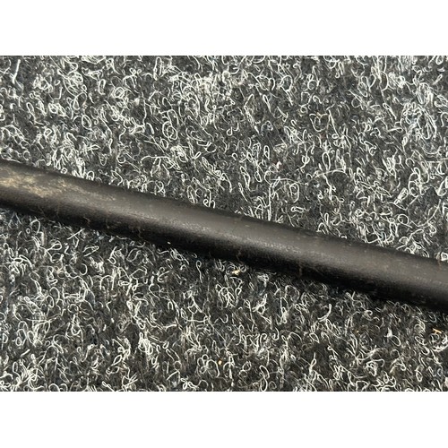 2253 - Indian Army 5th Gurhka Rifles Swagger Stick. Nickle Silver cap with insignia. Black leather covered ... 