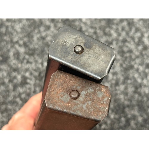 2255 - WW2 British Sten Gun 30 round magazines. Original blued finish. Working order. (2) NOTE: UK Bidders ... 