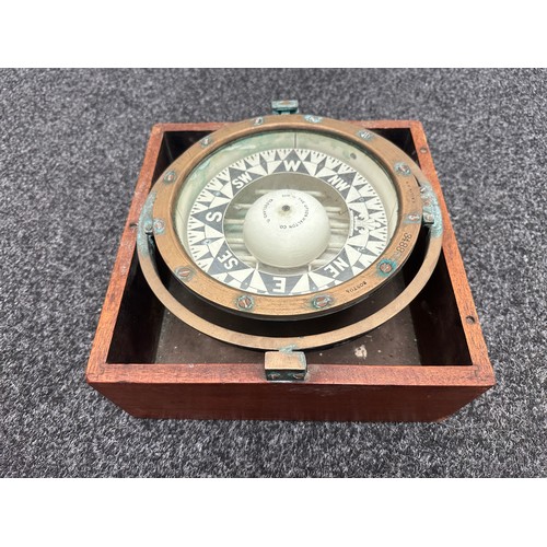 2257 - WW2 US Ships Compass. Maker marked 