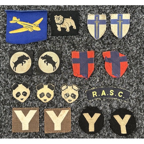 2262 - WW2 British Notts & Derby Regt, RASC, REME (Plastic) Cap badges, Enamel Sweetheart badges, Sweethear... 