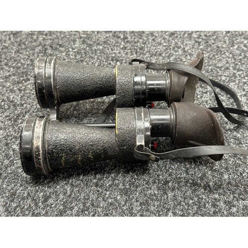 2264 - WW2 British RAF issue Binoculars x 5 Bino Prism MK IV, serial number 1982, 6E/383 B. Complete with n... 