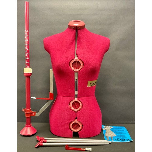 650 - Clothing and Dressmaking - a tailor’s adjustable mannequin, with stand, the body 69cm high, with ass... 