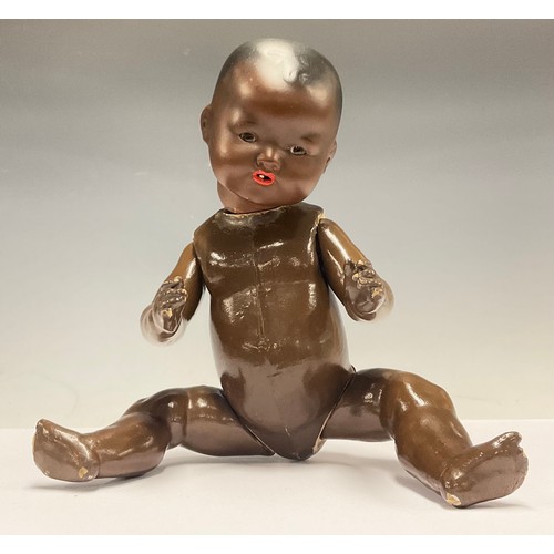 652 - An Armand Marseille bisque head baby doll, open mouth with single tooth, composite jointed body, num... 