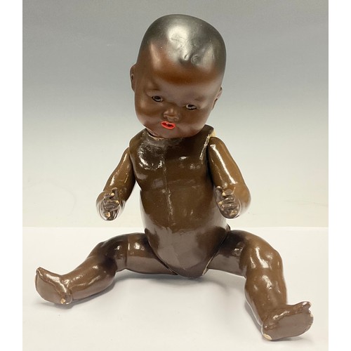 652 - An Armand Marseille bisque head baby doll, open mouth with single tooth, composite jointed body, num... 