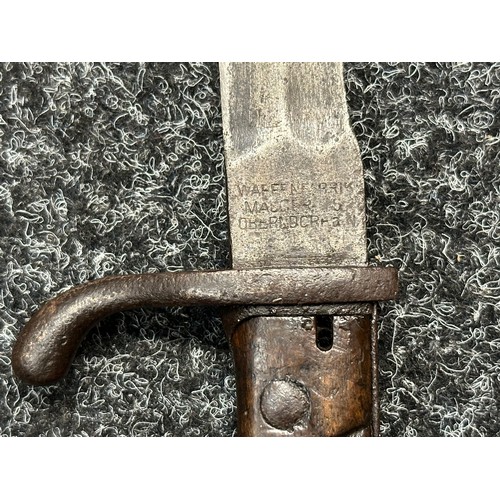 2266 - WW1 Imperial German Mauser 95/05 Butcher Bayonet with fullered single edged blade 362mm in length wi... 