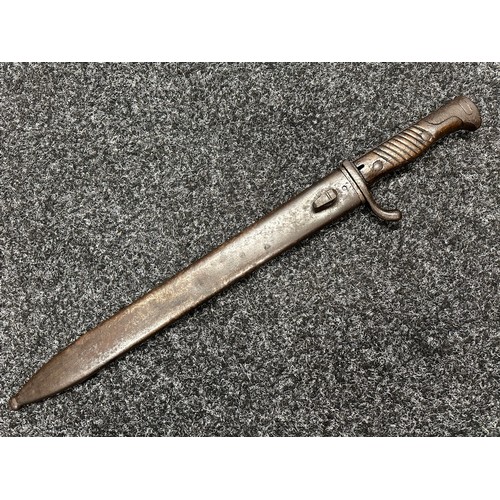 2266 - WW1 Imperial German Mauser 95/05 Butcher Bayonet with fullered single edged blade 362mm in length wi... 