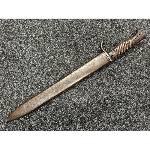 2266 - WW1 Imperial German Mauser 95/05 Butcher Bayonet with fullered single edged blade 362mm in length wi... 